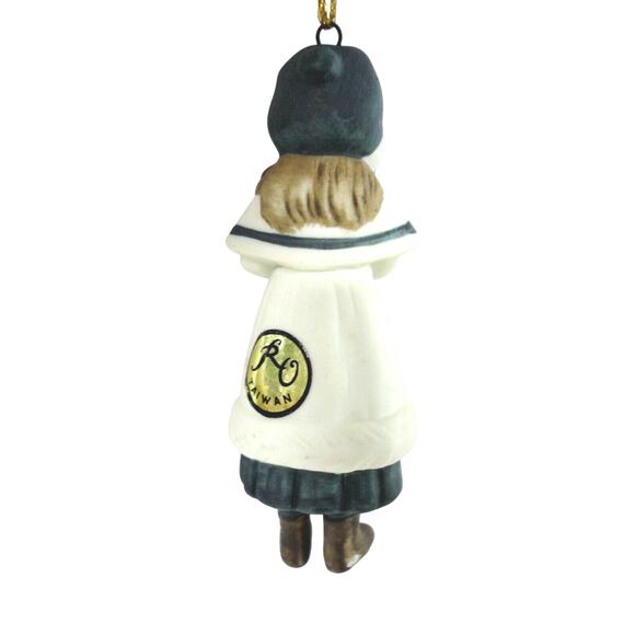 Jan Hagara Noel Christmas Ornament Porcelain Doll Figurine Santa Teddy Bear 1987 - Picture 4 of 5